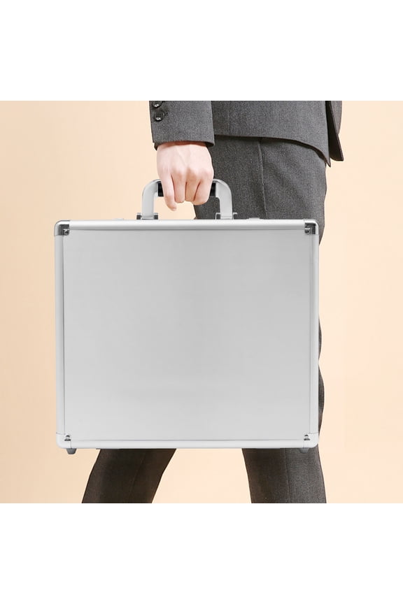 Silver White Locking Briefcase, Rectangular Hard Security Briefcase, Briefcases For Storing Documents Laptops