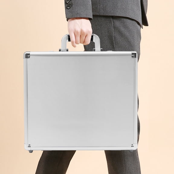 Silver White Locking Briefcase, Rectangular Hard Security Briefcase, Briefcases For Storing Documents Laptops