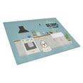 thumbnail image 1 of Silver White Shih Tzu Kitchen Scene Glass Cutting Board - Large, 1 of 1