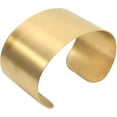 thumbnail image 1 of Silver Wide Grooved Cuff Bangle for Women Lady Stainless Steel Shiny Punk Bracelet, 1 of 6