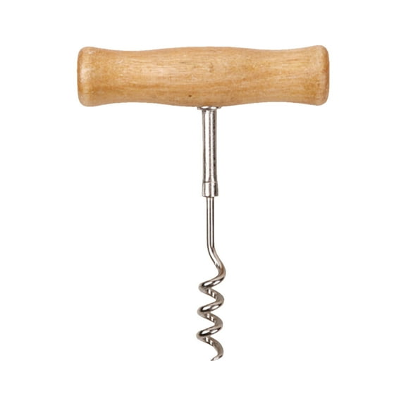Silver Wine Opener Stainless Steel Opener Key T-Shape Manual Corkscrew Professional Screwpull For Home(Brown-One Size)
