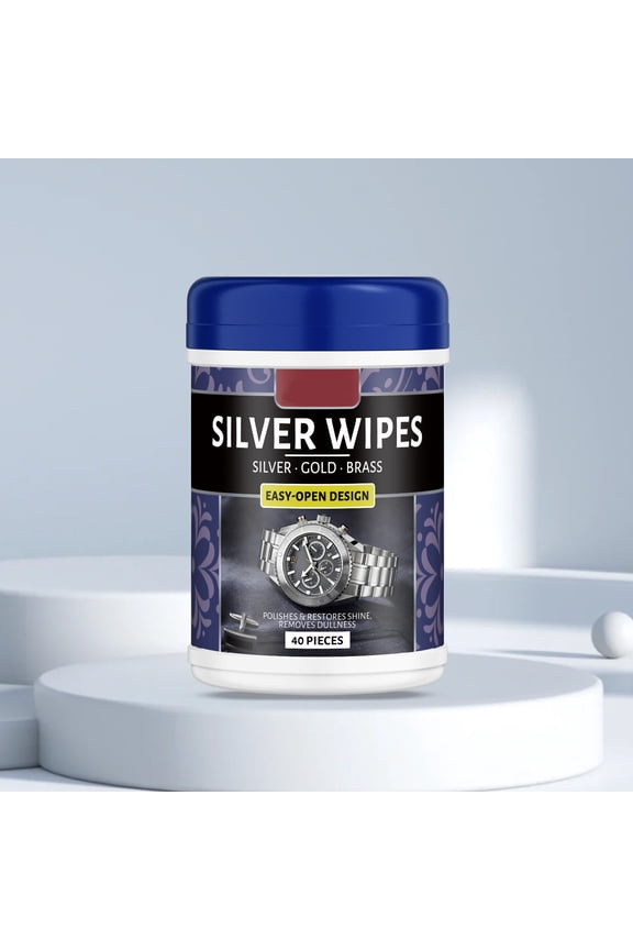 Silver Wipes 40-Count, Polishing Tarnish Remover, Jewelry Cleaner Wipes with Multi-Metal Safe, Tarnish Remover for Silverware Ring, Jewelry Cleaning Supplies, Polishing Wipe for Gold Copper Brass