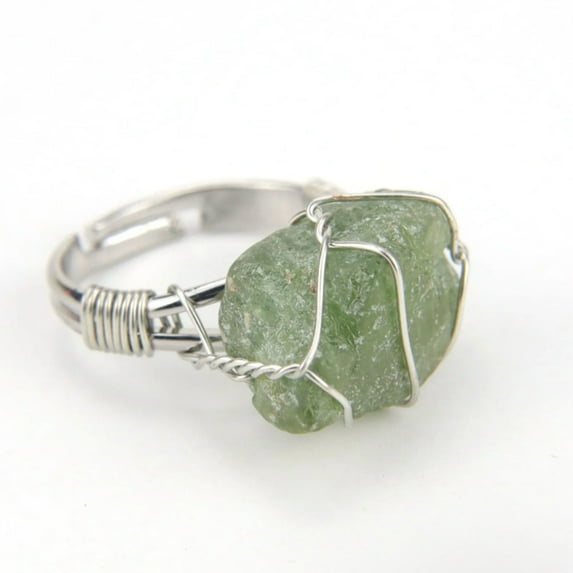 Silver Wire Wrapped Crystals Rings