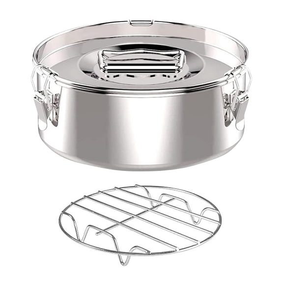 Silver With Lid Stainless Steel Pan With Handle Large Capacity Portable Round Cake Baking Maker For Cheese Cake Chocolate Cupcake