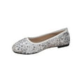 thumbnail image 1 of Silver Women Fashion Spring Summer Shoes Solid Color Sequined Round Toe Closed Toe Shallow Mouth Flat For Daily Comfort, 1 of 9