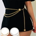 thumbnail image 1 of Silver Women Waist Belts Chain Belt Metal Fashion Soft Faux Leather Waist Belts For Jeans Dress One Size, 1 of 2