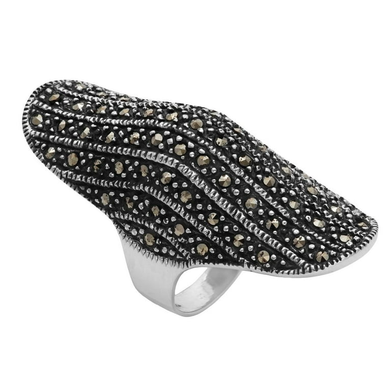 Sterling Silver Marcasite Shield Ring Sterling Silver Marcasite Shield Ring