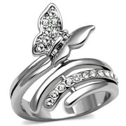 Silver Womens Butterfly Ring Anillo Para Mujer y Ninos Unisex Kids 316L Stainless Steel Ring Soweto