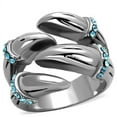 thumbnail image 1 of Silver Womens Ring Anillo Para Mujer Stainless Steel Ring with Top Grade Crystal in Sapphire Jesi, 1 of 4