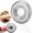 thumbnail image 1 of Silver Wood Carving Disc 4 Inch Angle Grinder Wheel Tungsten Carbide Wood Grinding Disc 5/8 Inch Arbor Wood Shaping Grinding Wheel For Furniture DIY Carving Tool, 1 of 6
