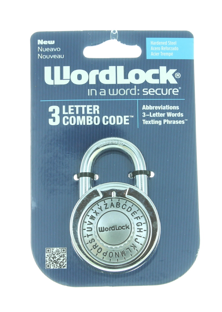 Silver Wordlock 3 Letter Combination Lock Code Steel Standard Size