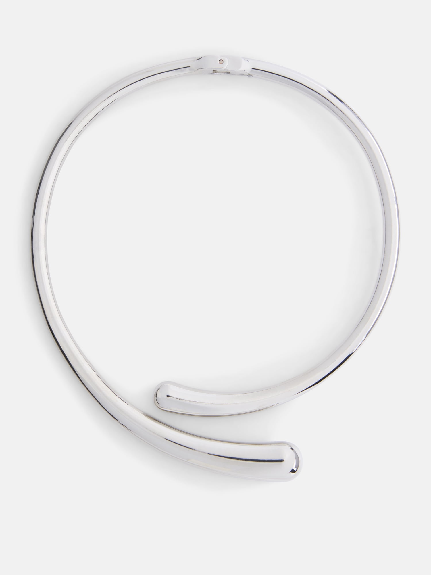 Wrap Choker Necklace, Silver-Tone