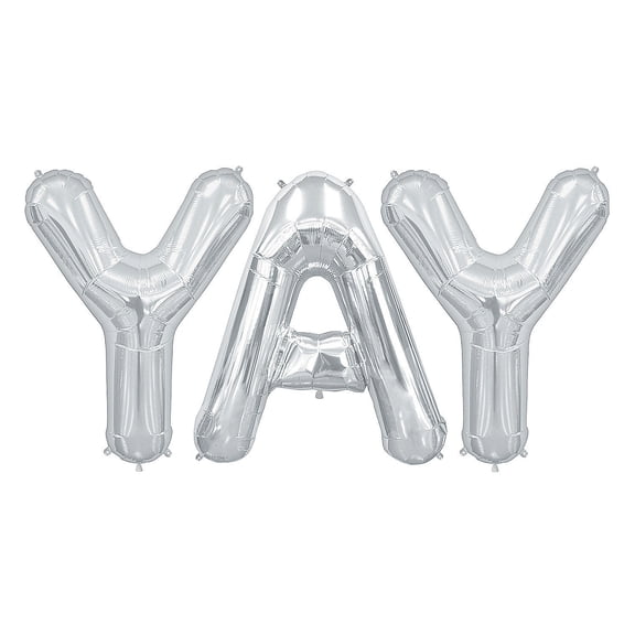 Silver YAY Balloon Kit - 3 Pc