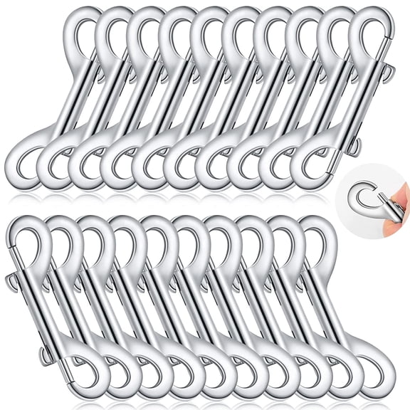 Silver Zinc Alloy Double Ended Bolt Snap Hooks 2.75 inch 20 Piece