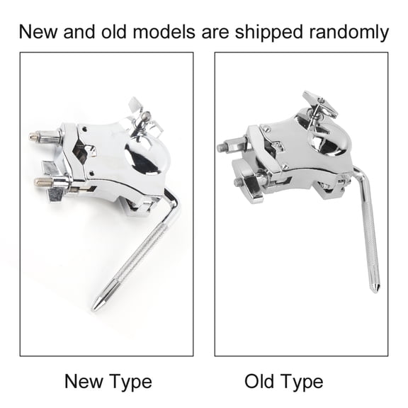 Silver Zinc Alloy Tom Drum Rack Mount Bracket with 360-Degree Rotating Handle - Percussion Accessory