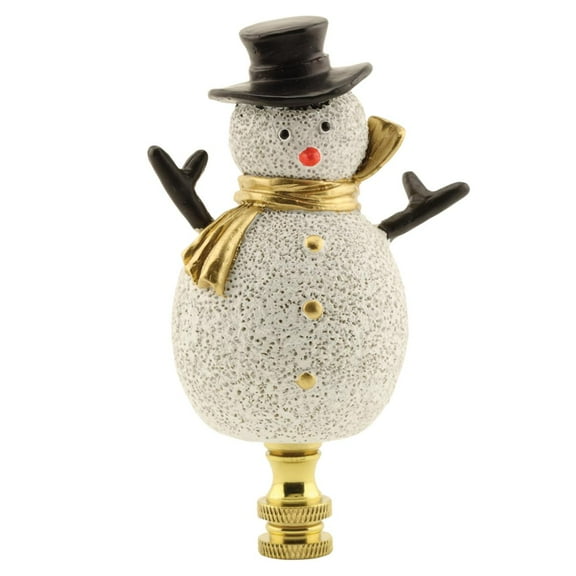 Silver and Gold Christmas Snowman Lamp Finial, 4"h
