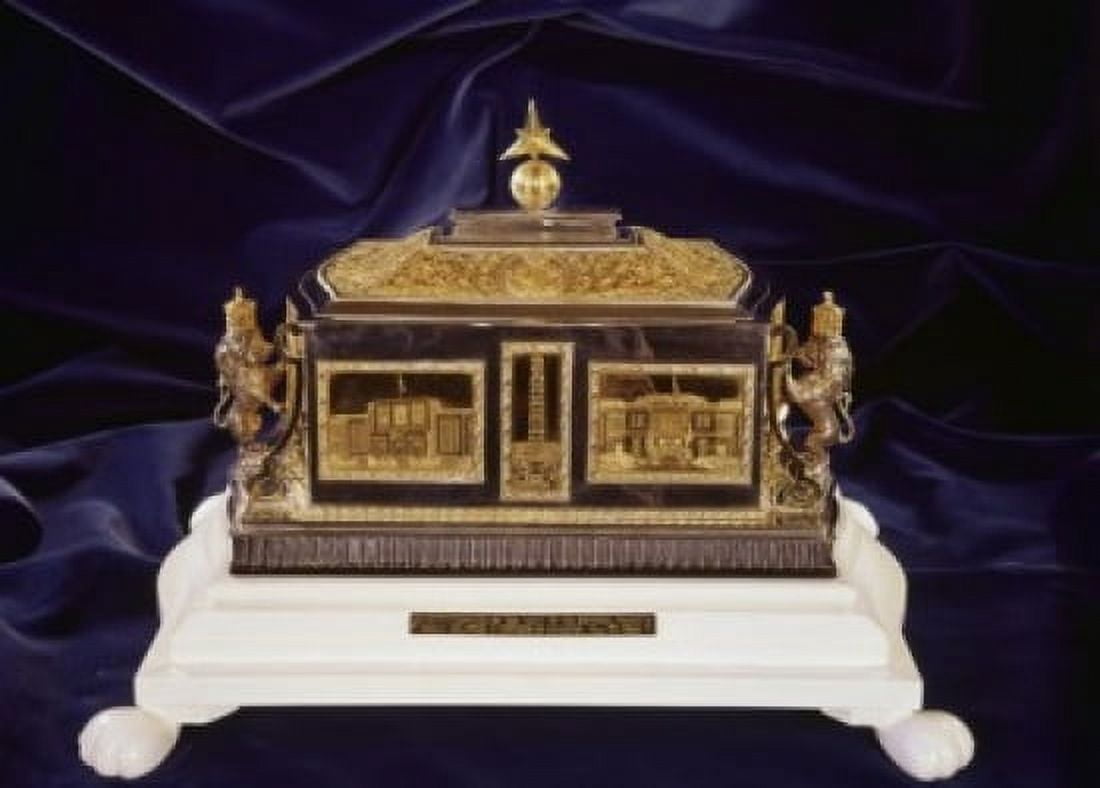 Silver and Ivory Jewel Box Antiques-Jewelry Eisenhower Museum Abilene Texas Canvas Art -  (24 x 36)