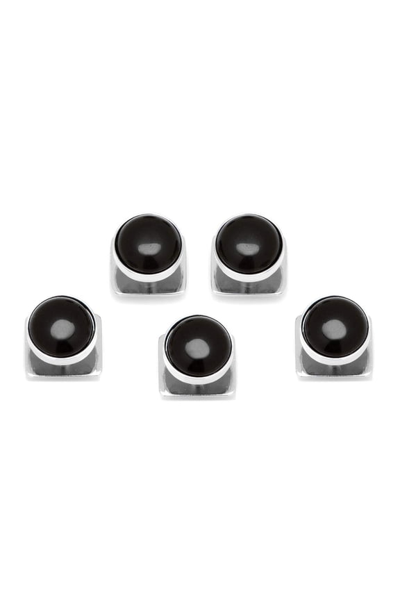 Silver and Onyx 5-Studs