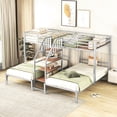 thumbnail image 1 of Silver bunk bed with multiple storage and no box spring for efficient bedroom use, 1 of 2
