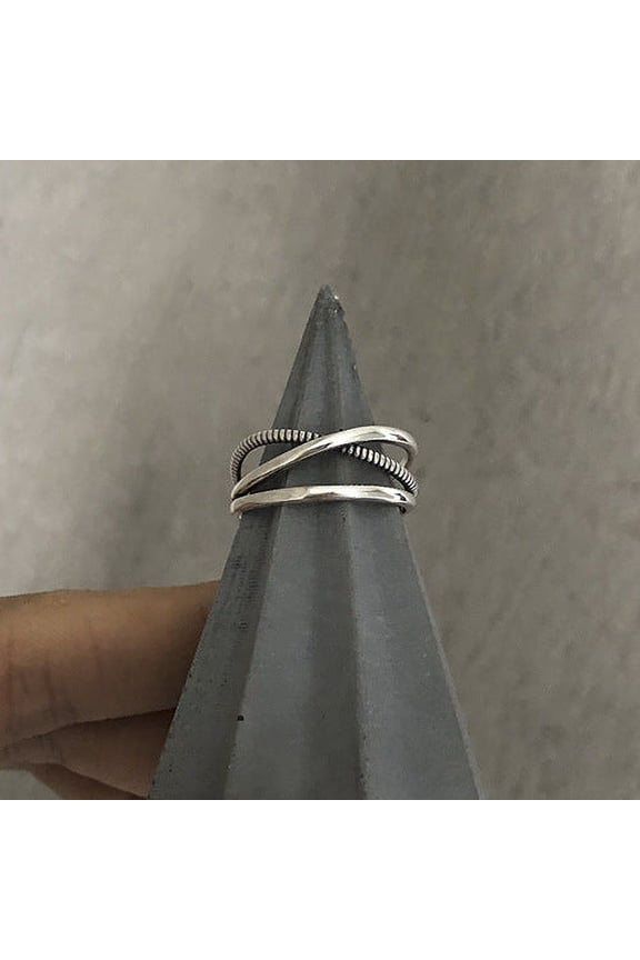 Silver-decorated Lucky Ring Female Prosperous Wealth