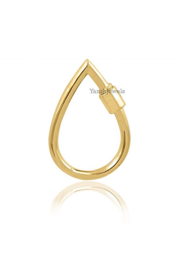 Silver gold plated oval drop carabiner lock jewelry