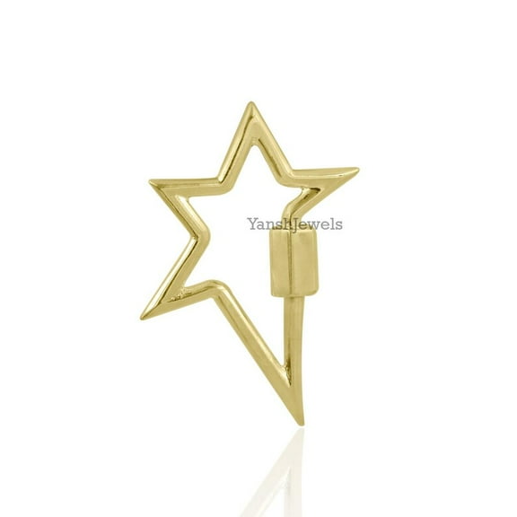 Silver gold plated plain star carabiner lock jewelry