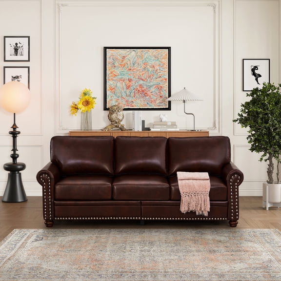 Silver nails decoration, removable back cushion, 900lbs capacity - Ideal for comfortable living room seating