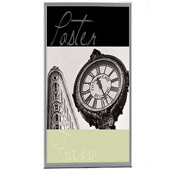 Silver plastic ELITE POSTER size frame - 11.75x36