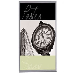 Silver plastic ELITE POSTER size frame - 11.75x36