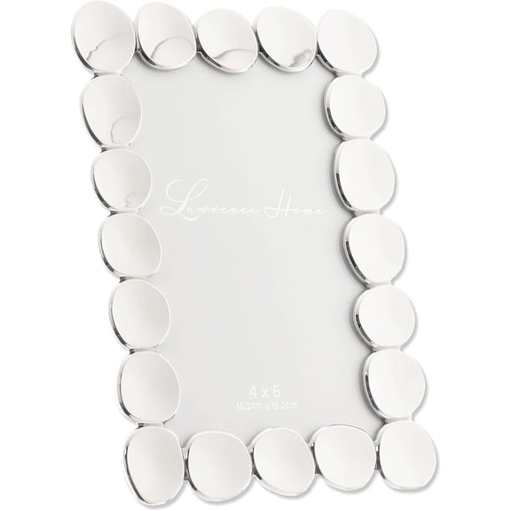 Silver plate polished DISCS design 4x6 frame - 4x6