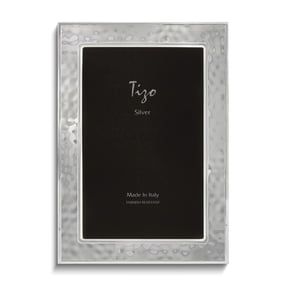 Silver-plated Hammered Double Border 5x7 Frame