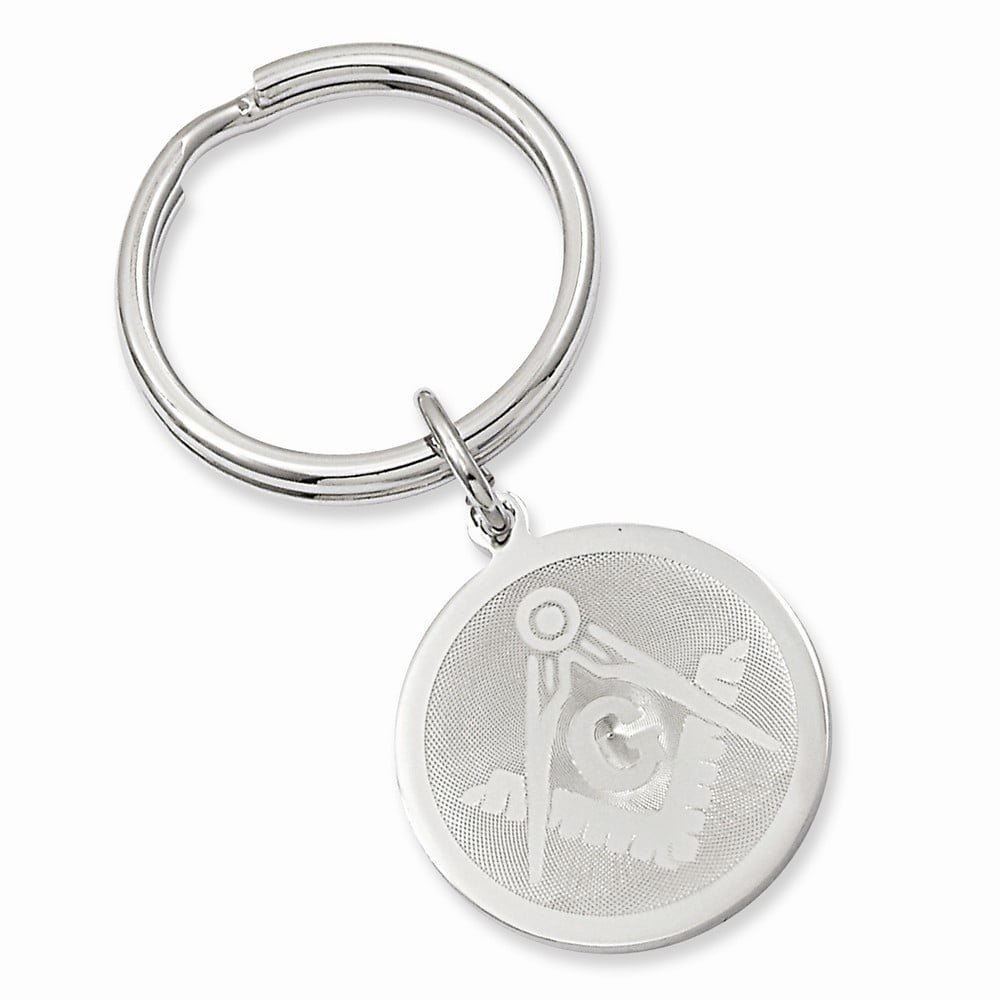 Key Rings Walmart Silver-plated and Rhodium Round Masonic Key Ring - .2 Grams - Walmart.com