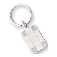 thumbnail image 1 of Silver-plated and Rhodium Satin Patterned Corner Key Ring - .2 Grams, 1 of 3