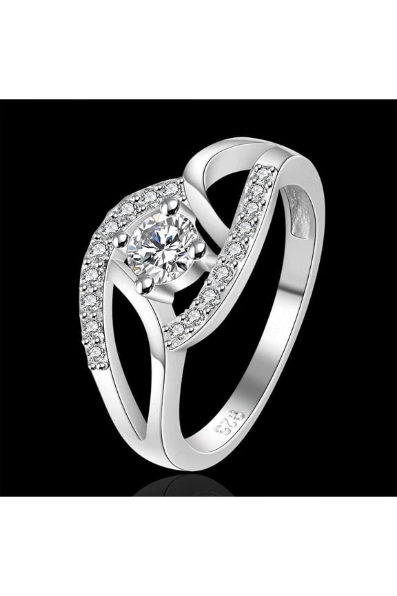 Womens Silver Plated Copper Ring Geometric Ring Anniversary Celebration Ring Trade Fair Ring Employee Benefits
