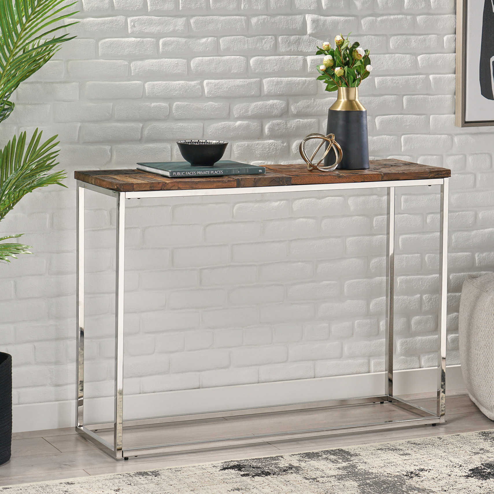 Silver stainless steel frame console table / Add a modern touch to your ...