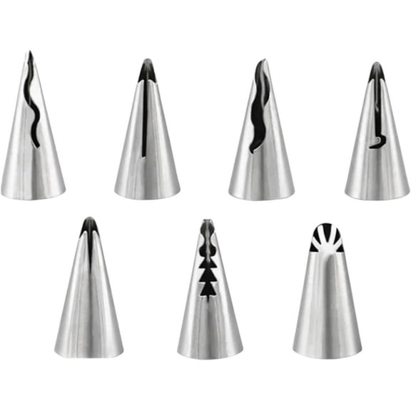 Silver stainless steel pleated skirt decoration nozzle set tulip shape cake frosting decoration baking tools