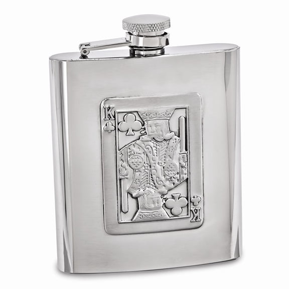 Silver-tone 8oz Playing Card Flask