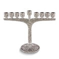 thumbnail image 1 of Silver-tone Bamboo Design Crystal Accented Menorah, 1 of 1