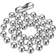 Silver-tone Beaded Chain Necklace, Titanium Steel Bead Ball Necklace Y2K Punk for Women Men Gift