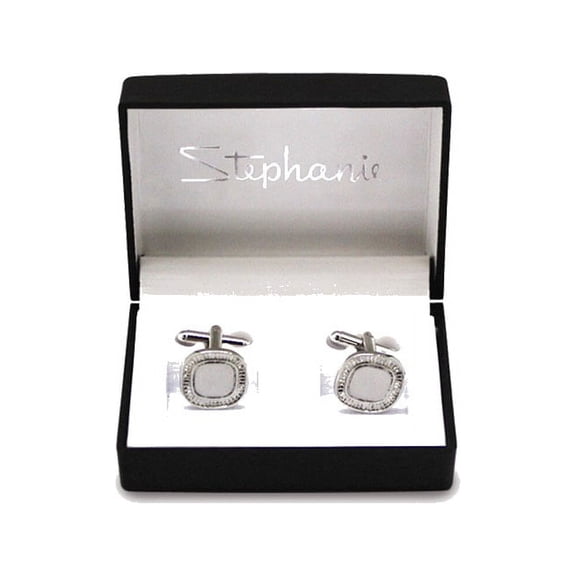Silver-tone Cuff Links - Engravable Personalized Gift Item