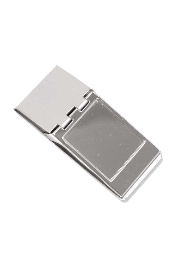 Silver-tone Hinged Money Clip - Engravable Personalized Gift Item