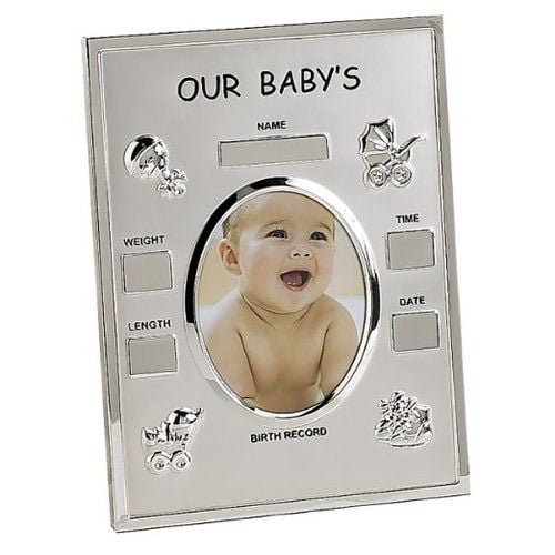Leeber Baby Record Plaque, Silver-Plated, 9.75" x 7"