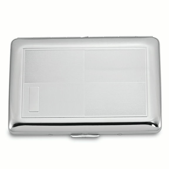 Silver-tone Rectangle Design Business Card Case GM16879