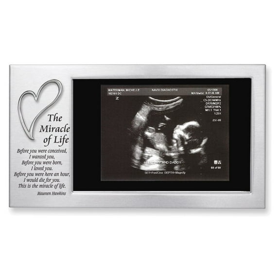 Silver-tone THE MIRACLE OF LIFE 6x4 Sonogram Frame with Sentiment Q-GM4198