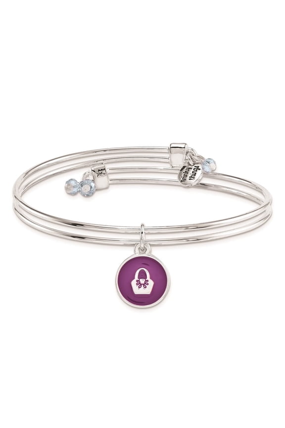 Finest Gold Silver-Tone Trinket Things Birthday Wishes Bangle Bracelet & Card