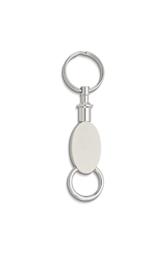 Silver-tone Valet Key Ring - Engravable Personalized Gift Item