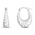 thumbnail image 1 of Silver with Rhodium Polished Twisted Graduated Earring & Hinged Clasp, 1 of 1