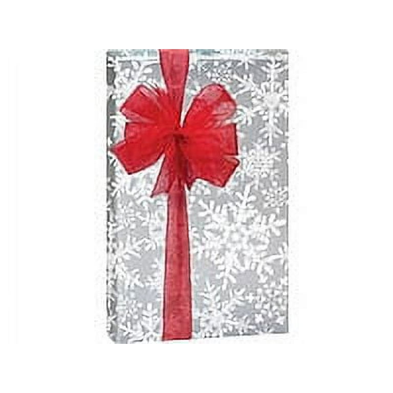 Silver with White Christmas Snowflakes Holiday Christmas Gift Premium  Wrapping Paper 15ft 
