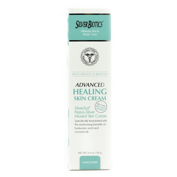 American Biotech Labs Silver Biotics Advanced Healing Skin Cream For Rough and Dry Skin, 3.4 Oz