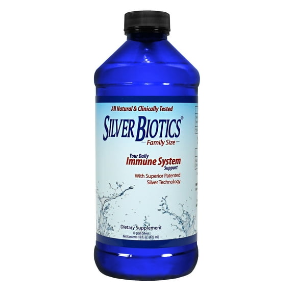 SilverBiotics by Be Smart Get Prepared 16 oz , Probiotic, Immune Supplement for Family, All Natural Nano Silver